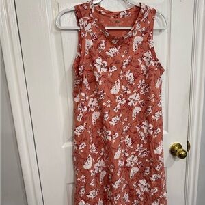 dip Rust Floral Sleeveless Midi Dress